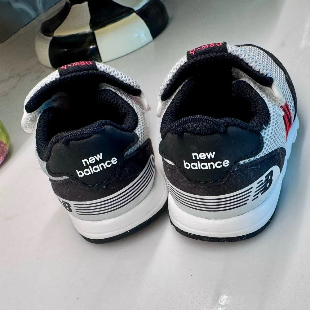 New Balance 515 Toddler Sneakers Gray Black Red Hook Loop